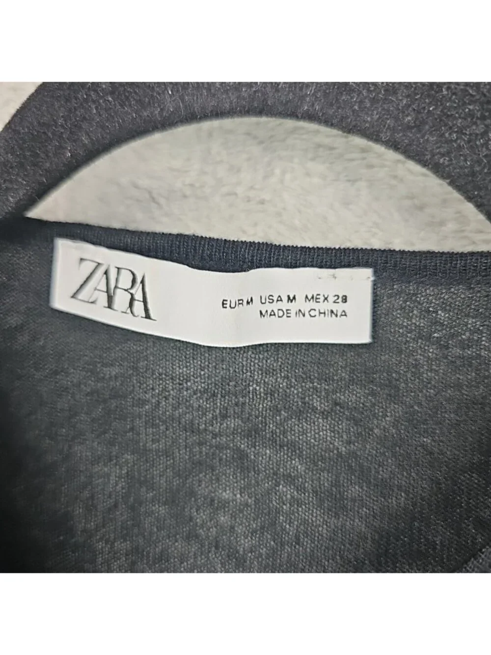 Zara Blouse Womens M Black Mesh V Neck Long Puff Sleeve Keyhole Sheer Stretch